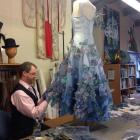 New Zealand Ballet Costumier James Kelly works on Glinda the Good Witch’s costume complete with...
