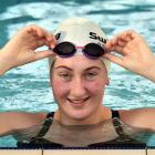 New Zealand long-distance swimmer Stefannie Gillespie takes a break from training at Moana Pool...
