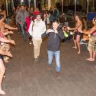 Passengers on board Air New Zealand flight NZ613, the first commercial evening service to...