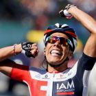 Jarlinson Pantano celebrates his stage victory. Photo Reuters