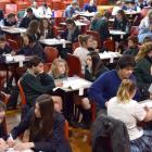 Pupils participate in the Otago Daily Times Extra! spelling quiz at Otago Girls’ High School last...