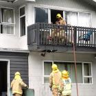 Queenstown firefighters attend the blaze. Photo by David Williams.