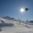 Tourism leaping ahead . . . a snowboarding competition at Cardrona last season. PHOTO: STEPHEN...
