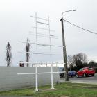 The frame went up for the revitalised Welcome to Mosgiel sign on Gordon Rd on Friday. Now all it...