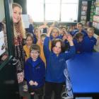 Enjoying their first day in their new classroom, part of Fenwick Primary School's converted...