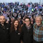 Pete’s Dragon crew (from left) director and co-writer David Lowery, co-writer Toby Halbrooks,...