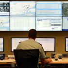 Police keep an eye on what is happening across the region. Photo by Peter McIntosh.