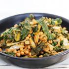 Silverbeet with chickpeas. Photo by Simon Lambert.