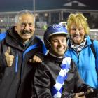 Phil Williamson (left) with youngest son Brad and wife Bev at Forbury Park in June. Photo by Matt...