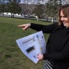 Cromwell Primary School principal Wendy Brooks points out where a new $1.25million multi-purpose...