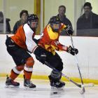 Wakatipu High School’s Isaak Reid (left) and Dunstan-Mt Aspiring’s Tazmin Hall compete for the...