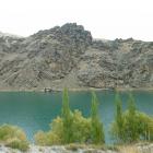 Lake Dunstan in the Clutha Gorge. The Cromwell-Clyde trail would be built along the rocky...