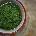 Nettle and roast garlic pesto. Photo by Simon Lambert.