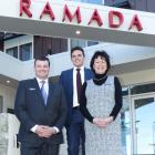 Greg Ewen (L) and his wife Pauline with Clutha-Southland MP Todd Barclay at Ramada Queenstown....