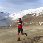 Bob McLachlan trains on the Remarkables skifield access road before competing in China. Photo:...