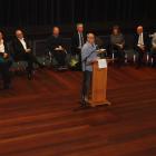Host Mike Regal introduces the Wanaka local election candidates at the Ignite Wanaka Chamber of...