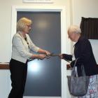 Betty Swift (right) helps Waitaki MP Jacqui Dean open the new palliative care unit at the...