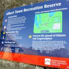 The sign at the Albert Town recreation reserve boat ramp, displaying the rules on the Clutha...