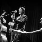 Julian Temple performs with his band. 
