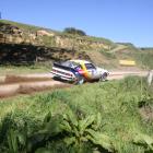 Waimate’s Bert Murray prepares to take the first corner of Saturday’s Waimate Pharmacy Hillclimb....