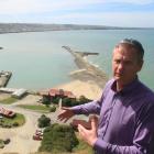 Waitaki Mayor Gary Kircher inspects a Cape Wanbrow site that could be used as a starting point...