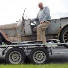 Stephen Kidd, of Dunedin, arrives in Dunedin with his 1913 Darracq. Photo by Stephen Jaquiery.