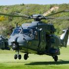 Royal New Zealand Air Force NH90 helicopters arrive in Kaikoura on Tuesday to evacuate people...