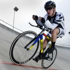 Otago Boys' High School track cyclist Ewan Syme (16) rides at the Seddon Park velodrome in...