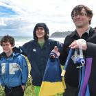 Marine reserve supporters Dannie Hawkins with his sons Dylan (12, left) and Chris (14) at St...