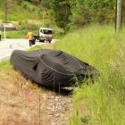 A McLaren F1 in a ditch outside Queenstown. Photo: Paul Taylor.