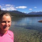 Dunedin runner Anna Frost (35)  in Te Anau yesterday as she prepares for the Kepler Challenge...