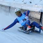 Jack Leslie heads to a third placing in the first natural track luge junior world cup race of the...