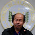 Arturo Lascanas, a retired Davao policeman, speaks during a news conference at the Senate...