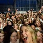 Students dance at the annual toga party at Forsyth Barr Stadium last night. Photo: Linda Robertson.