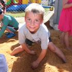 Balclutha boy Jacob Zwies (7) digs for treasure at Roxburgh’s Mt Benger A&amp;P Show on Saturday....