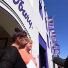 Dunedin Cadbury Factory machine operators Teresa Gooch and Donna Bouma spoke to media outside the...