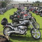 More than 100 Harley-Davidson motorbikes and riders stopped at Como Villa, Alexandra, on a ride...