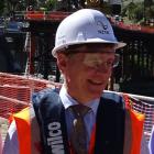 Prime Minister Bill English visits  the Kawarau Falls Bridge project  yesterday. Photo: Tracey...