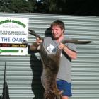 Maniototo Pest Management assistant manager Adam Mulholland holds a wallaby shot on the Ranfurly...
