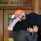 Comedian Cameron McLeod as his alter-ego Steve is lifted outside Dunedin Fringe Festival...