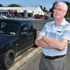Mosgiel resident Alistair Finnie in Gladstone Rd South yesterday, where a vehicle was illegally...