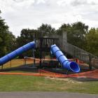 The fire-damaged playground at Mosgiel Memorial Park. Photo: Peter McIntosh.
