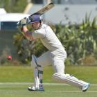 Otago batsman Michael Bracewell blasts a cut shot to the boundary during the fourth day of his...