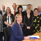 The announcement of a more than $1.5million fund for Otago schools are (front sitting) Otago...