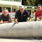 Pictured with Wayne Dowman (right) are greenkeeper John King (left) and club president Wayne...