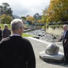 Dunedin City Council group manager arts and culture Bernie Hawke speaks at a ceremony to mark the...