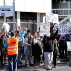 About 120 support workers and administration staff from IDEA Services in Northland went on an hour-long strike after a lack of progress over a new collective agreement. PHOTO/JOHN STONE