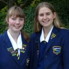 Wakatipu High School pupils Leah Kissick (16), left, and Olivia Ray (17), who will make speeches...