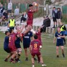 Soaring high ... Alhambra-Union loose forward Ben Tuiomanufili grabs a lineout take during his...