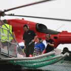 A Frenchwoman is transferred from the Otago Regional Rescue helicopter to Dunedin Hospital...